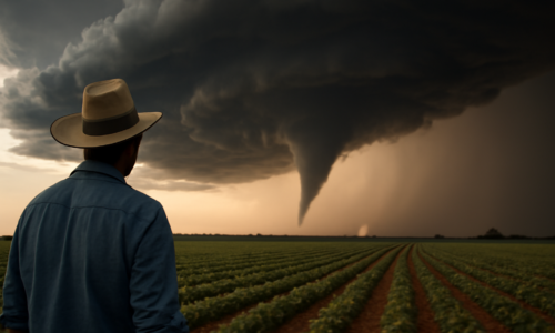 Agricultor Paraná registra supercélula com nuvem funil ameaçando tempestade