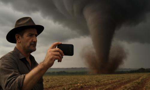 Agricultor mantém calma ao registrar tornado destruindo área rural em Piraí do Sul