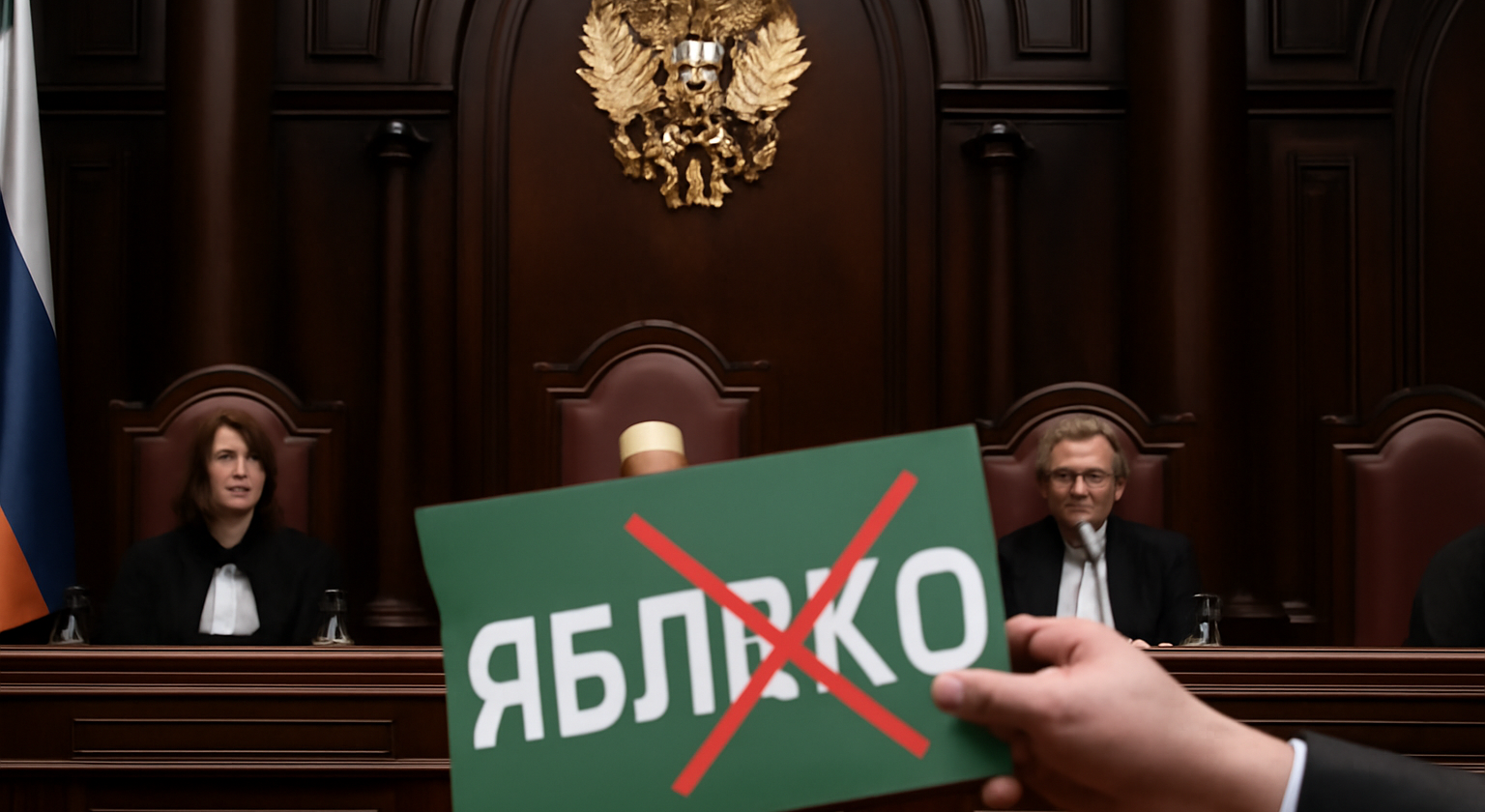 Imagem representando a suprema corte rússia bane o partido Yabloko