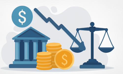Ilustração horizontal mostrando banco central destaca desaceleração da inflação e cautela
