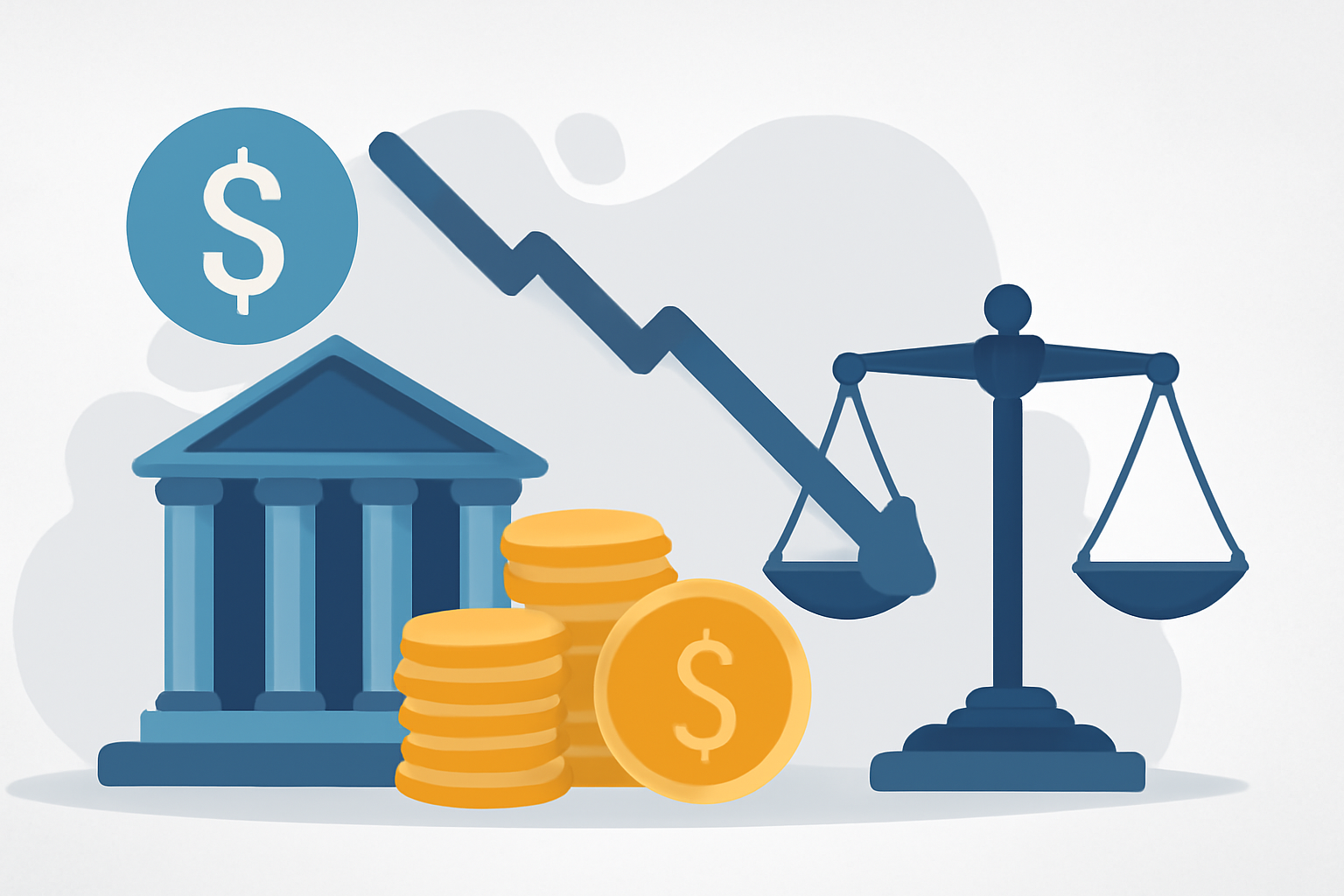 Ilustração horizontal mostrando banco central destaca desaceleração da inflação e cautela