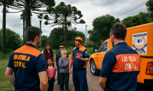 Imagem horizontal representando Araucária intensifica ações enfrentar Super El Niño com Defesa Civil e comunidade