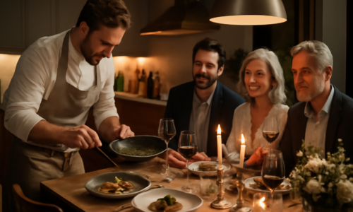 Imagem horizontal ilustrando o novo luxo está cozinhar para receber em casa