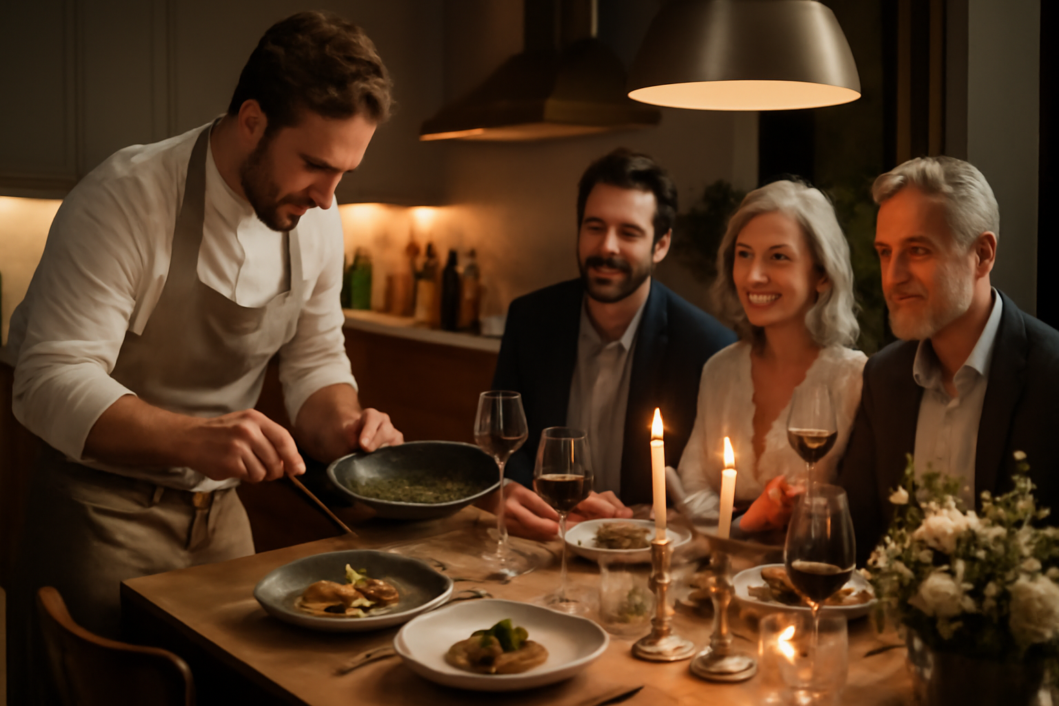 Imagem horizontal ilustrando o novo luxo está cozinhar para receber em casa