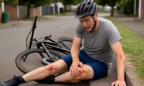 Homem sofre ferimentos após acidente de bicicleta no bairro Interlagos em Cascavel