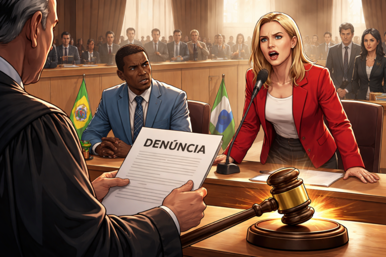 Imagem representando justiça aceita denúncia vereadora em caso de xenofobia