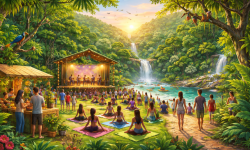 Ilustração horizontal do Mata Atlântica EcoFestival celebra 5 anos com eventos gratuitos no Paraná