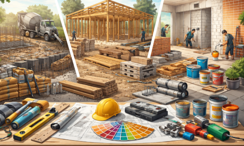 Ilustração representando como escolher materiais certos para evitar retrabalho na obra