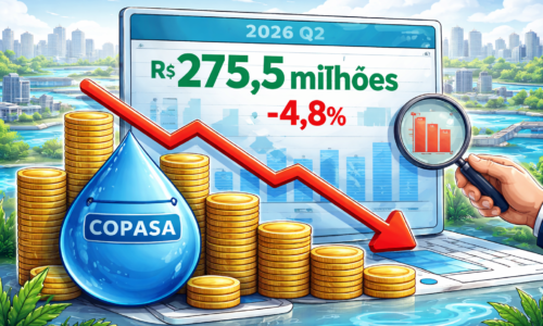 Gráfico e elementos visuais ilustrando Copasa registra lucro líquido no 2º trimestre de 2026