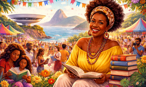 Imagem horizontal representando festa literária Niterói homenageia Lélia Gonzalez
