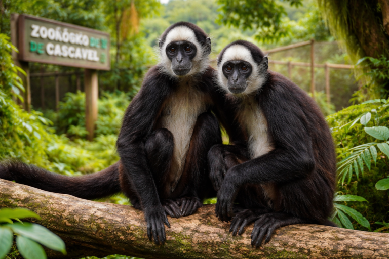 Macaco-aranha-de-testa-branca em habitat natural, zoológico cascavel recebe fêmeas