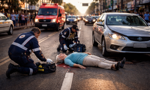 Mulher 71 anos é atropelada por carro na Avenida Brasil em Cascavel