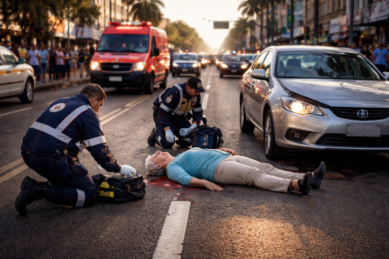 Mulher 71 anos é atropelada por carro na Avenida Brasil em Cascavel