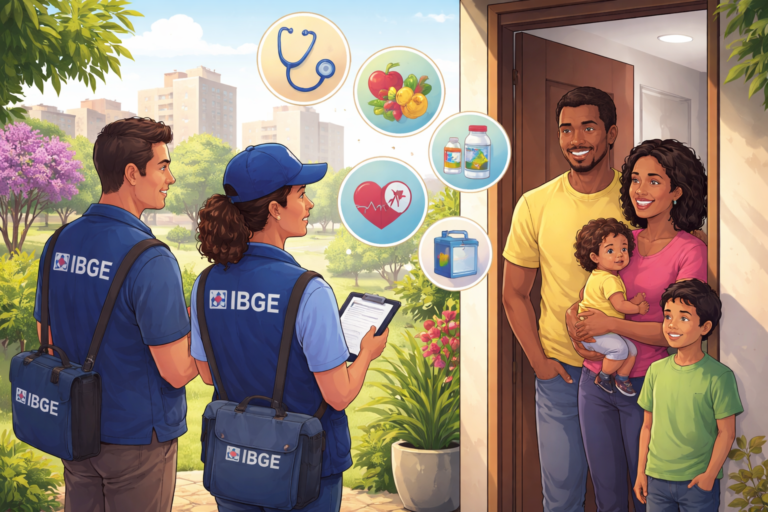 Imagem representando IBGE realiza mais completa pesquisa domiciliar sobre saúde em Araucária e municípios