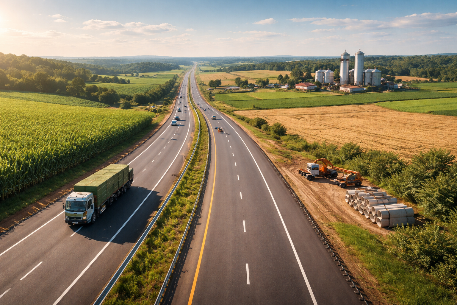 Imagem mostrando a Via Campo modernizando estradas rurais no Paraná
