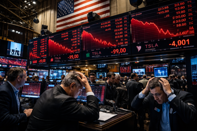 Imagem representando bolsas Nova York fecham com queda após alerta do Fed sobre inflação