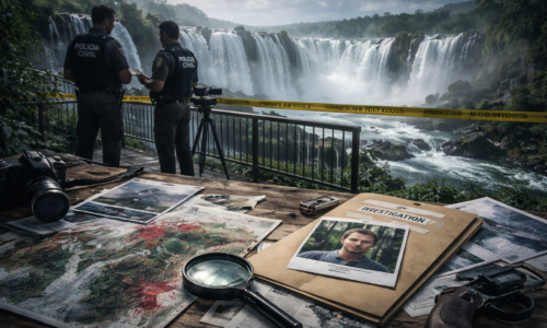 Imagem horizontal das Cataratas do Iguaçu representando inquérito morte turista holandês