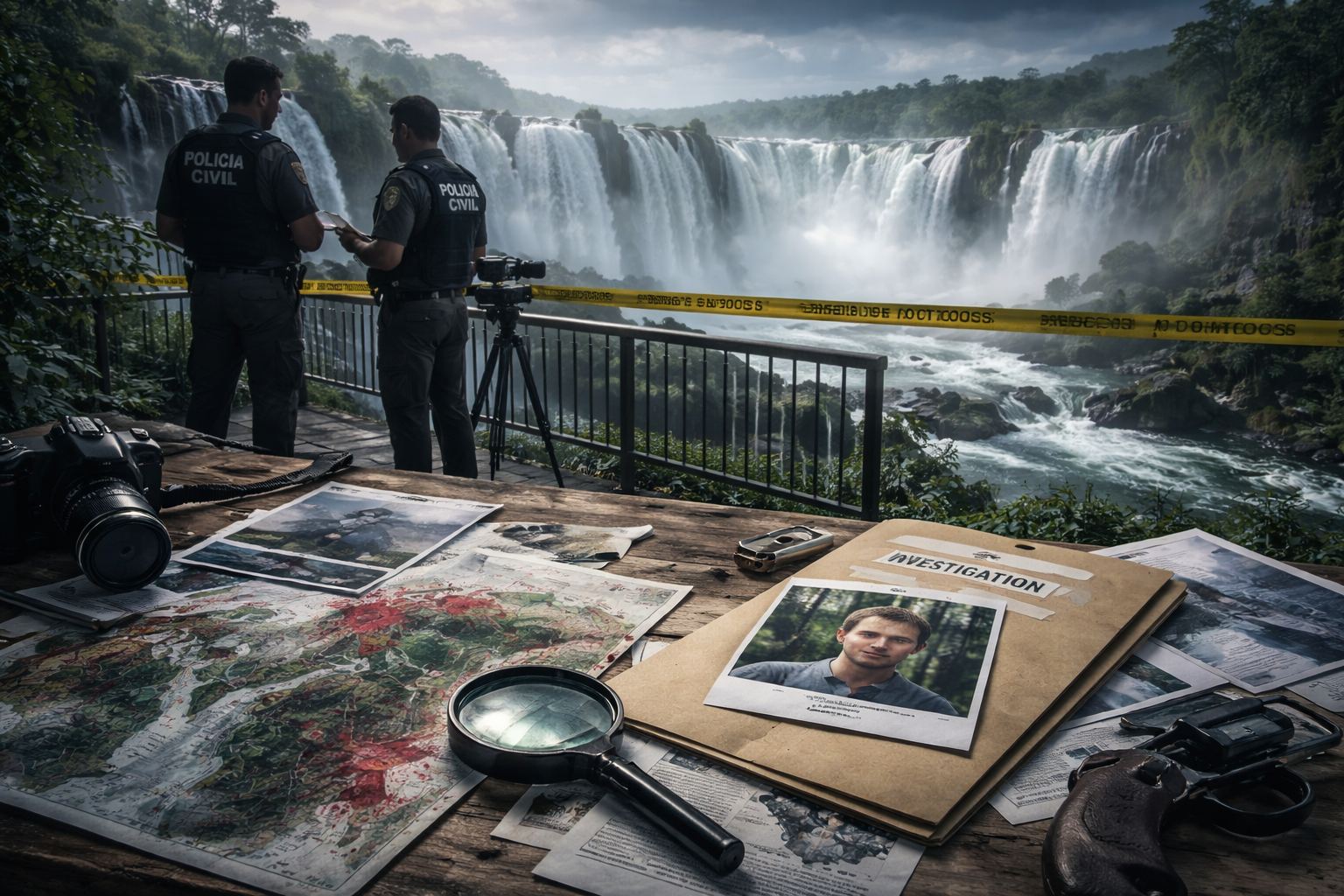 Imagem horizontal das Cataratas do Iguaçu representando inquérito morte turista holandês