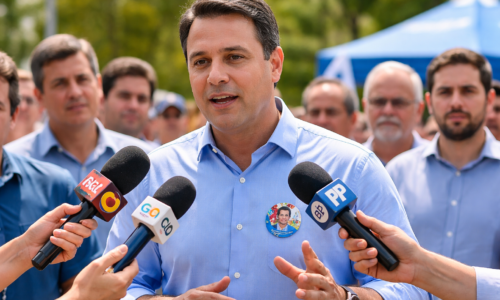 Imagem horizontal sem texto de Sandro Alex descartando privatização na campanha do Paraná