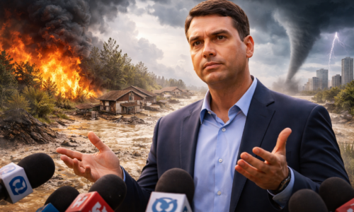 Imagem que representa Flávio Bolsonaro evita afirmar crença no aquecimento global e eventos climáticos extremos