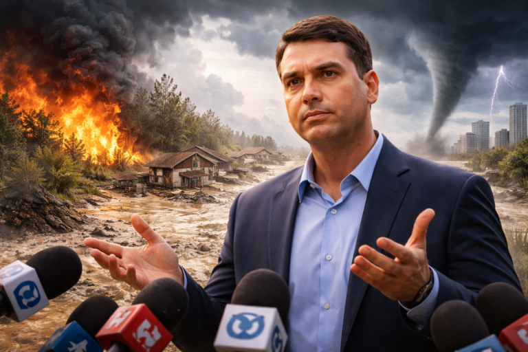 Imagem que representa Flávio Bolsonaro evita afirmar crença no aquecimento global e eventos climáticos extremos