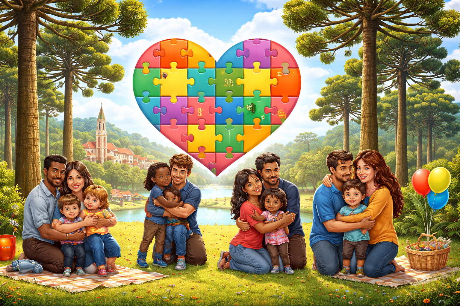 Imagem representando Araucária sedia 9 encontro com elementos visuais de apoio à adoção