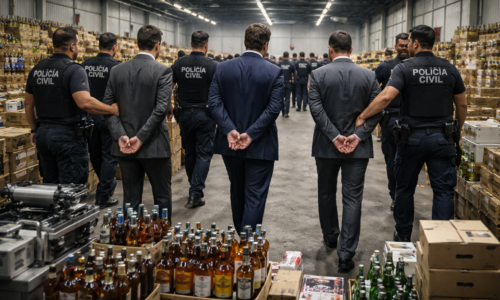 Imagem ilustrativa de três empresários são presos por falsificação e adulteração de bebidas