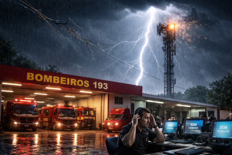 Imagem representando a comunicação 193 bombeiros Cascavel interrompida por dano na internet