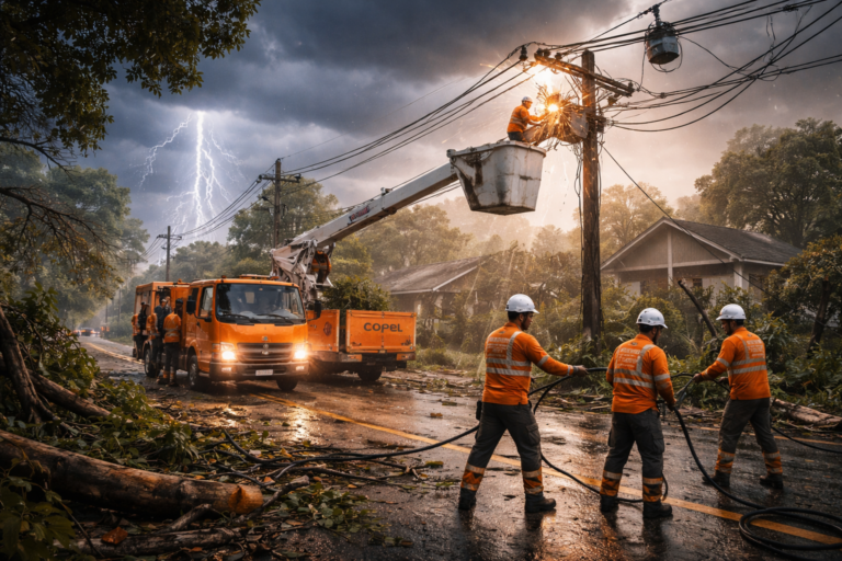 Imagem representando Copel esclarece demora restabelecimento energia em Cascavel após temporal