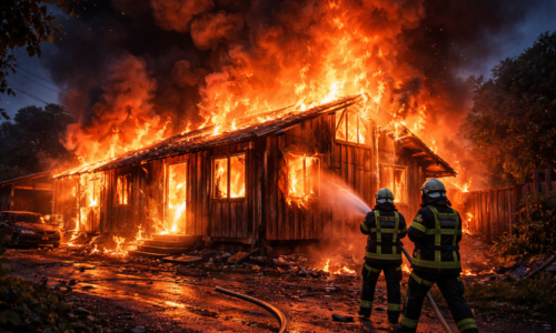 Incêndio destrói residência madeira no bairro Santo Onofre em Cascavel
