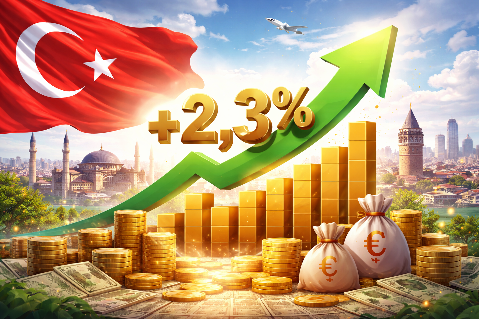 Imagem representando o pib turquia cresce 2,3% no segundo trimestre de 2026