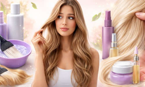 Imagem representando cuidados para descolorir cabelo com fios protegidos e avaliação