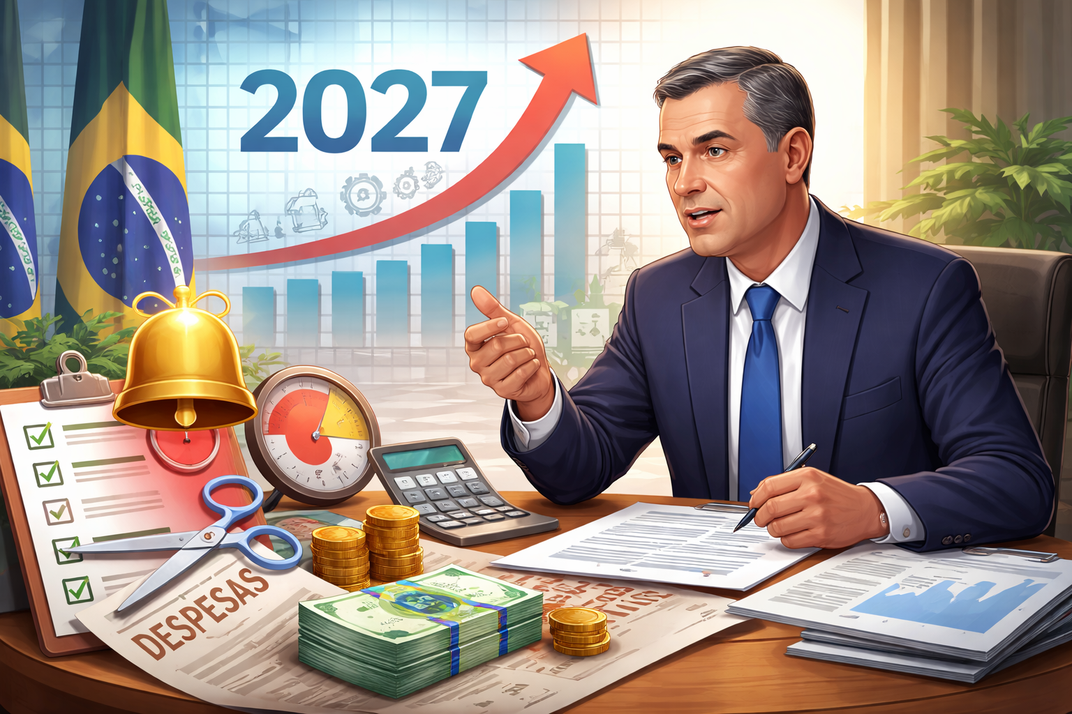 Imagem capa mostra conceito de ministro planejamento confirma ajuste fiscal com gatilhos e revisão de despesas