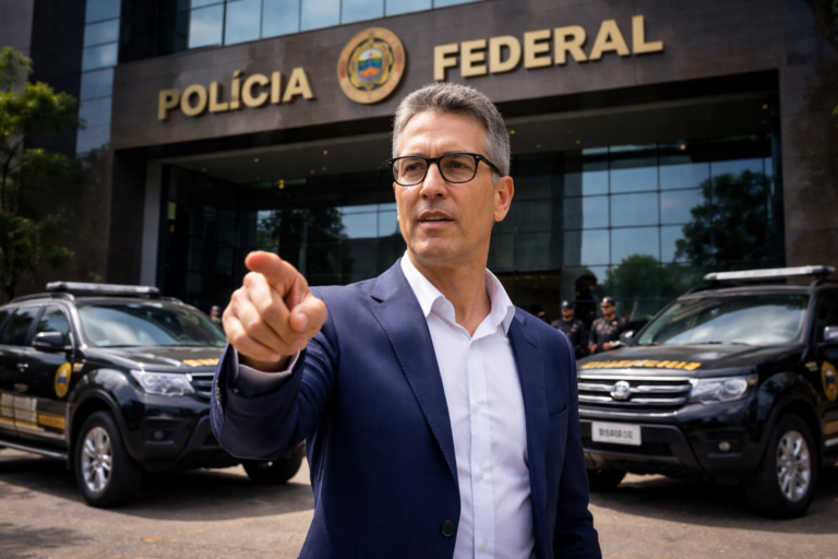 Romeu Zema reforça combate à corrupção em frente à Polícia Federal em Curitiba