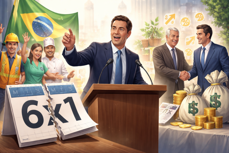 Imagem horizontal representando Alexandre Curi defende fim da escala 6x1 com compensação tributária
