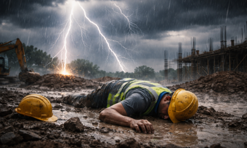 Imagem representando trabalhador morre após ser atingido por raio durante tempestade em Imbituva