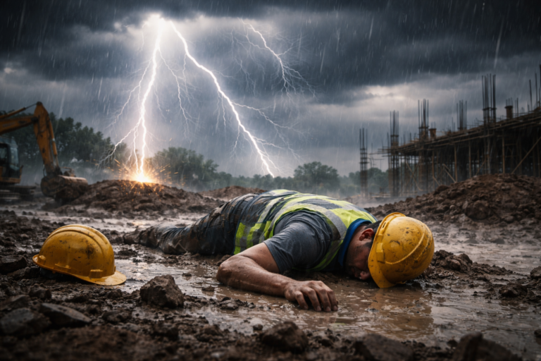 Imagem representando trabalhador morre após ser atingido por raio durante tempestade em Imbituva