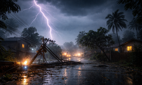 Imagem de capa mostrando tempestades no Paraná que deixam cerca de 84 mil imóveis sem energia