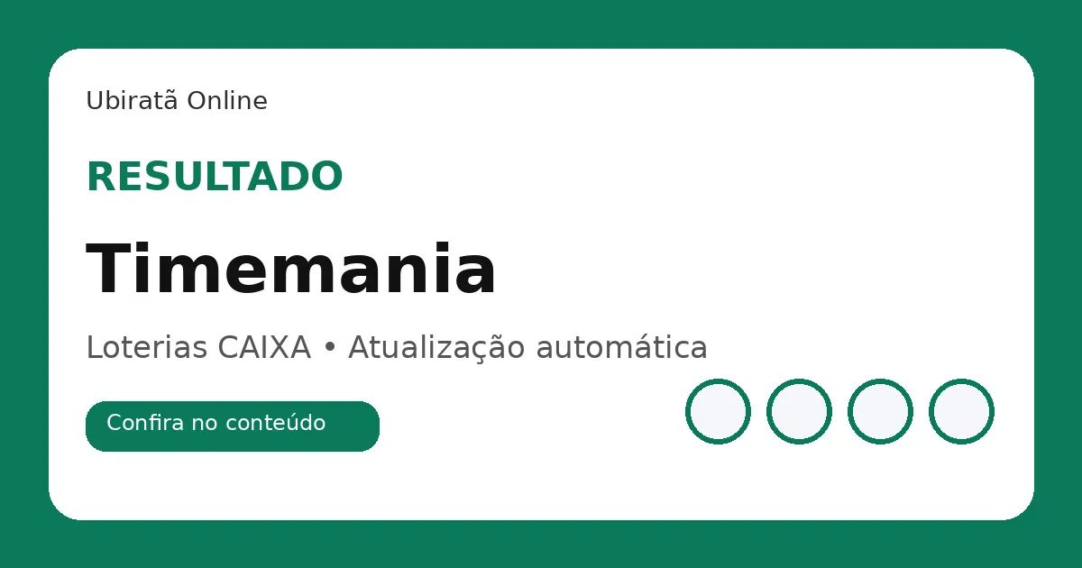 Resultado da Timemania concurso 2459