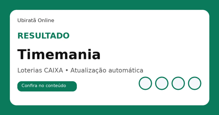 Resultado da Timemania concurso 2461